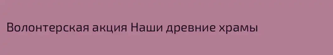 Волонтерская акция Наши древние храмы